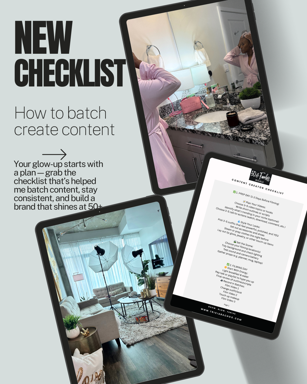 🎬 Glow Up Batch Filming Checklist (Free Download)