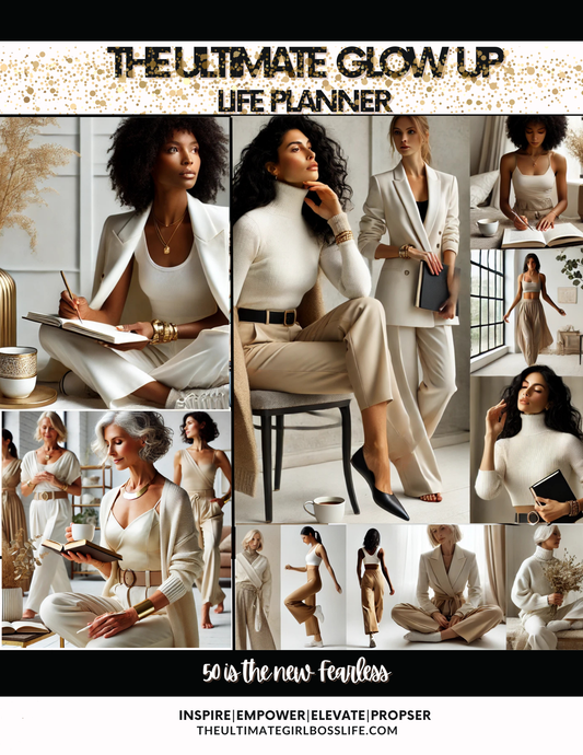 The Ultimate Glow Up LIFE Planner Undated Monthly & Weekly  At A Glance Pages
