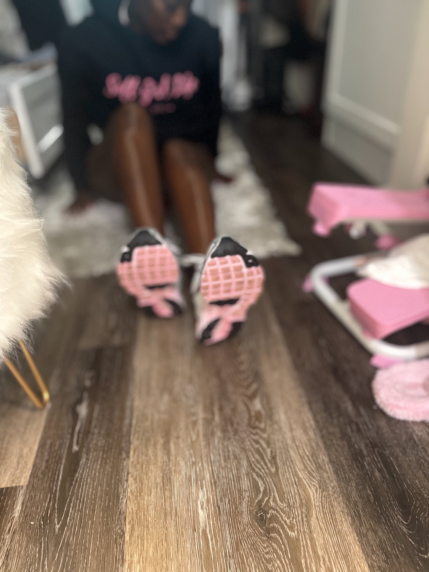 Soft Girl Life Black Hoodie with Ballet Pink💗