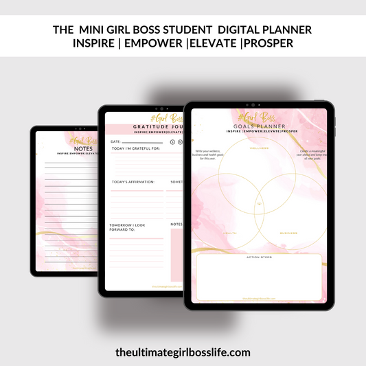 Girl Boss Student Undated Planner with Daily & Month At A Glance- The Mini